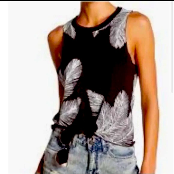 CHASOR | black and white feather tank - Picture 1 of 4